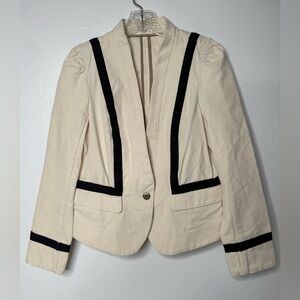 Loft Blazer Womens Size 10P Tuxedo Striped Beige Business Dress Coat Jacket NWOT